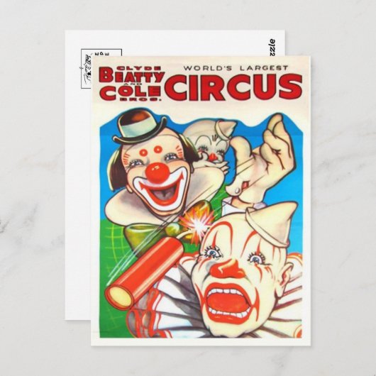 Circus Poster Briefkaart (Voorkant / Achterkant)