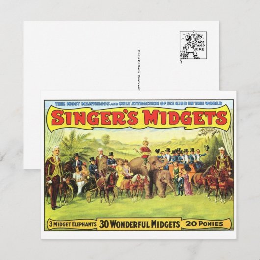 Circus Poster Briefkaart (Voorkant / Achterkant)