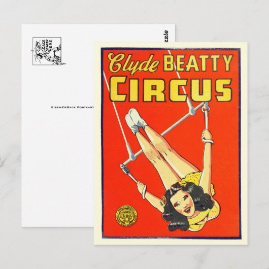 Circus Poster Briefkaart (Voorkant / Achterkant)