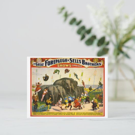 Circus Poster Briefkaart (Staand voorkant)