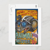 Circus Poster Briefkaarten - Shorty the Elephant (Voorkant / Achterkant)
