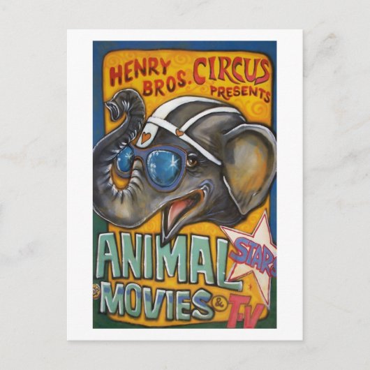 Circus Poster Briefkaarten - Shorty the Elephant (Voorkant)