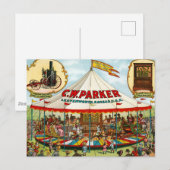  Circus Poster. C.W. Parker. Briefkaart (Voorkant / Achterkant)