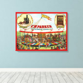 Circus Poster. C.W. Parker. Canvas Afdruk (Insitu (Houten vloer))