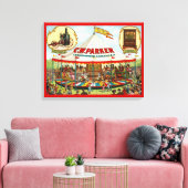 Circus Poster. C.W. Parker. Canvas Afdruk (Insitu (Woonkamer))
