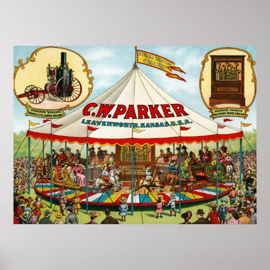 Circus Poster. C.W. Parker. Poster (Voorkant)