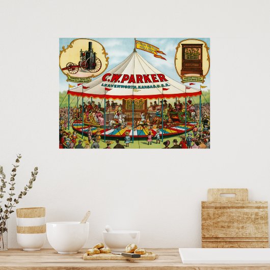 Circus Poster. C.W. Parker. Poster (Keuken)