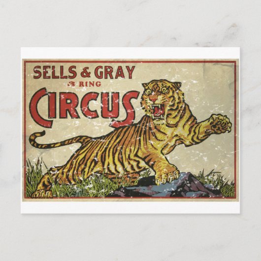  Circus Poster - circa 1930 - in nood Briefkaart (Voorkant)