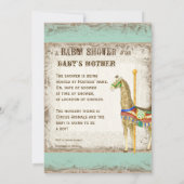  Circus Poster, Giraffe Baby shower Kaart (Achterkant)