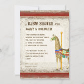  Circus Poster, Giraffe Baby shower Kaart (Achterkant)