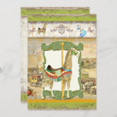  Circus Poster, Giraffe Baby shower Kaart (Voorkant / Achterkant)