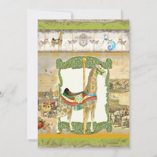  Circus Poster, Giraffe Baby shower Kaart