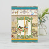  Circus Poster, Giraffe Baby shower Kaart (Staand voorkant)