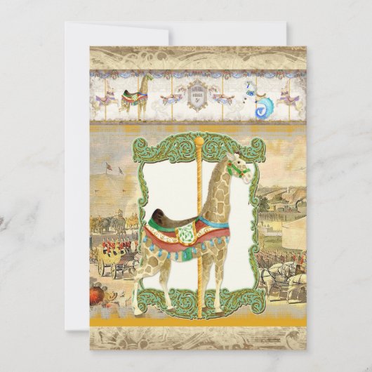  Circus Poster, Giraffe Baby shower Kaart (Voorkant)