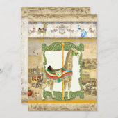  Circus Poster, Giraffe Baby shower Kaart (Voorkant / Achterkant)