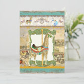  Circus Poster, Giraffe Baby shower Kaart (Staand voorkant)