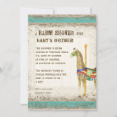  Circus Poster, Giraffe Baby shower Kaart (Achterkant)