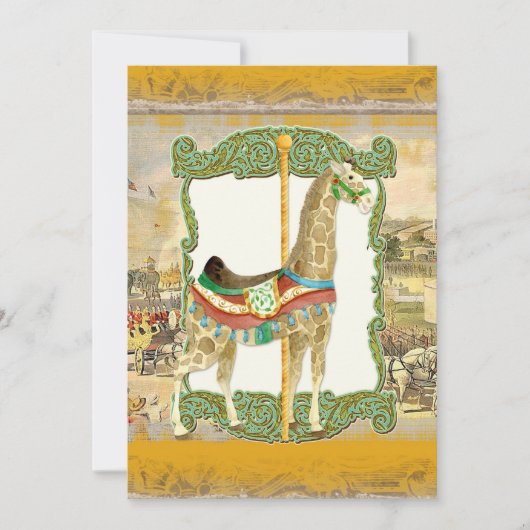 Circus Poster, Giraffe Baby shower Kaart (Voorkant)