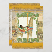 Circus Poster, Giraffe Baby shower Kaart (Voorkant / Achterkant)