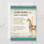  Circus Poster, Giraffe Baby shower Kaart (Achterkant)