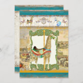  Circus Poster, Giraffe Baby shower Kaart (Voorkant / Achterkant)