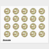 Circus Poster, Giraffe Baby shower Ronde Sticker (Vel)