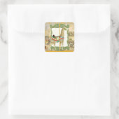  Circus Poster, Giraffe Baby shower Vierkante Sticker (Tas)