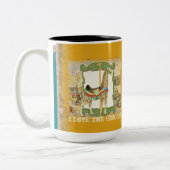  Circus Poster, Giraffe Carrousel Carnaval Tweekleurige Koffiemok (Links)