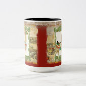  Circus Poster, Giraffe Carrousel Carnaval Tweekleurige Koffiemok (Center)