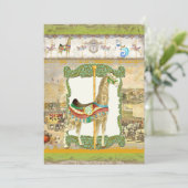 Circus Poster, Giraffe Verjaardagsfeest Kaart (Staand voorkant)