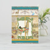  Circus Poster, Giraffe Verjaardagsfeest Kaart (Staand voorkant)