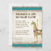  Circus Poster, Giraffe Verjaardagsfeest Kaart (Achterkant)