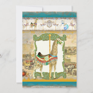 Circus Poster, Giraffe Verjaardagsfeest Kaart