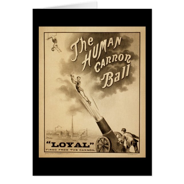 Circus Poster Human Canon Ball circa 1879 (Voorkant)
