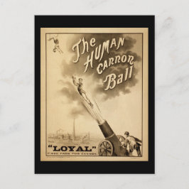 Circus Poster Human Canon Ball circa 1879 Briefkaart