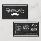 Circus Poster, Kind Birthday Party Ticket Informatiekaartje (Voorkant / Achterkant)