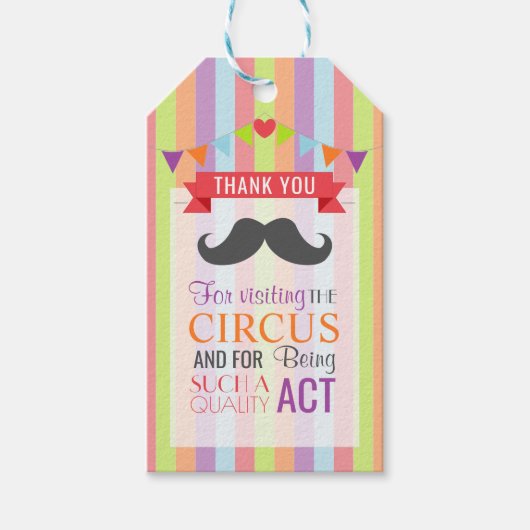 Circus Poster Kindergeboortedag Cadeaulabel (Voorkant)