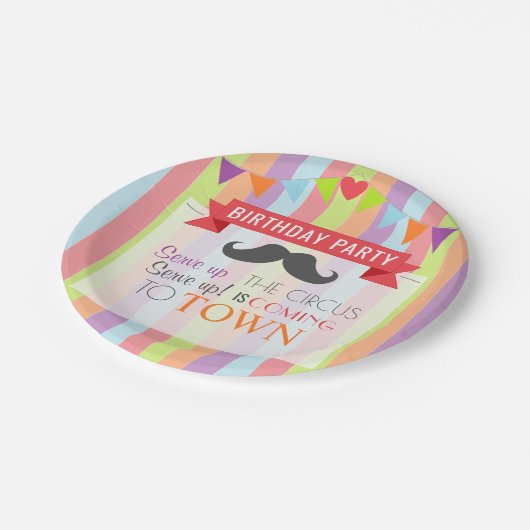  Circus Poster Kindergeboortedag Papieren Bordje (Gekanteld)
