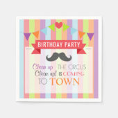  Circus Poster Kindergeboortedag Servetten (Voorkant)