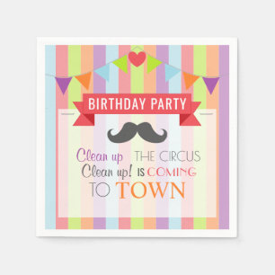  Circus Poster Kindergeboortedag Servetten