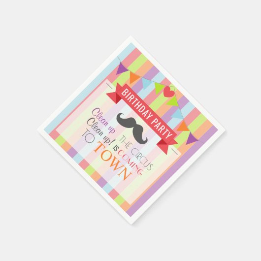  Circus Poster Kindergeboortedag Servetten (Hoek)