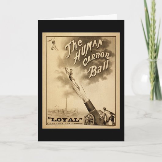 Circus Poster Menselijke Canon Ball circa 1879 Kaart (Voorkant)