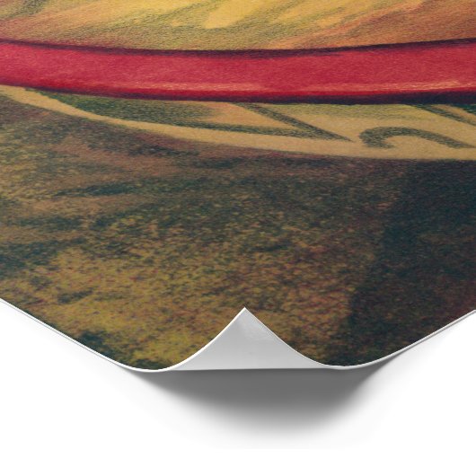 Circus poster met acrobaat die op paard presteert (Hoek)