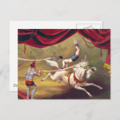 Circus poster met acrobaat die op paard presteert briefkaart (Voorkant / Achterkant)