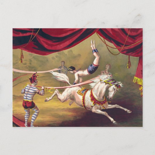 Circus poster met acrobaat die op paard presteert briefkaart (Voorkant)