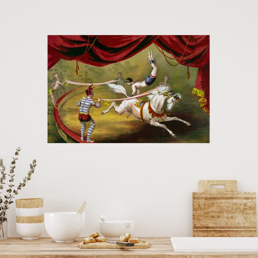 Circus Poster met Acrobat op paard. (Keuken)