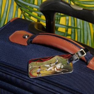 Circus Poster met Acrobat op paard. Bagagelabel