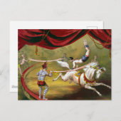 Circus Poster met Acrobat op paard. Briefkaart (Voorkant / Achterkant)