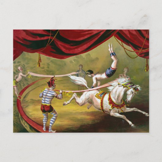 Circus Poster met Acrobat op paard. Briefkaart (Voorkant)