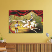 Circus Poster met Acrobat op paard. Canvas Afdruk (Insitu (Woonkamer))